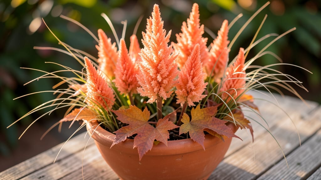 Celosia 'Cockscomb' in Coral