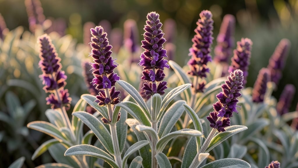 Salvia Leucantha with Velvety Purple Spikes