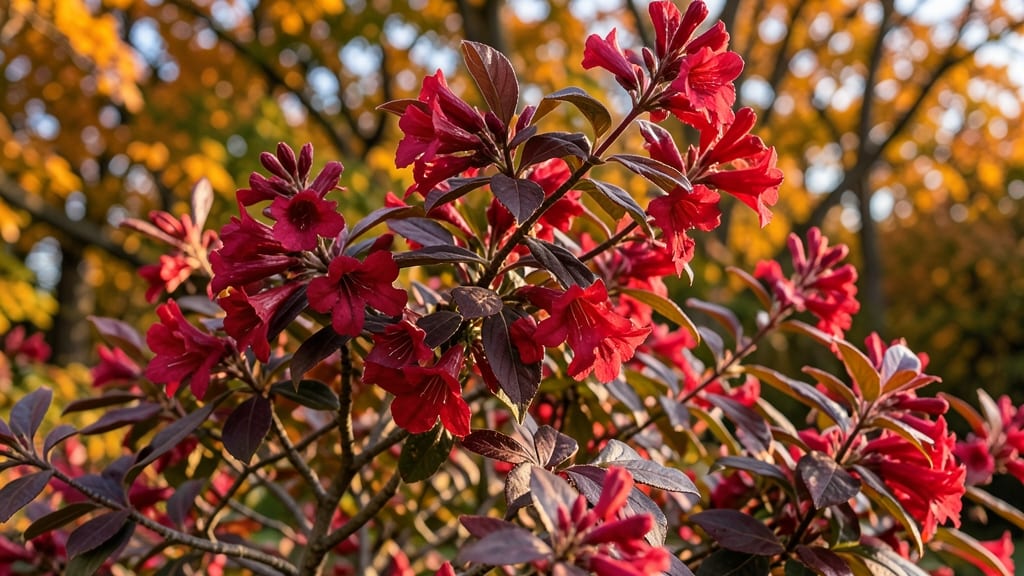 Weigela 'Wine and Roses': Deep Red Blooms with Year-Round Interest