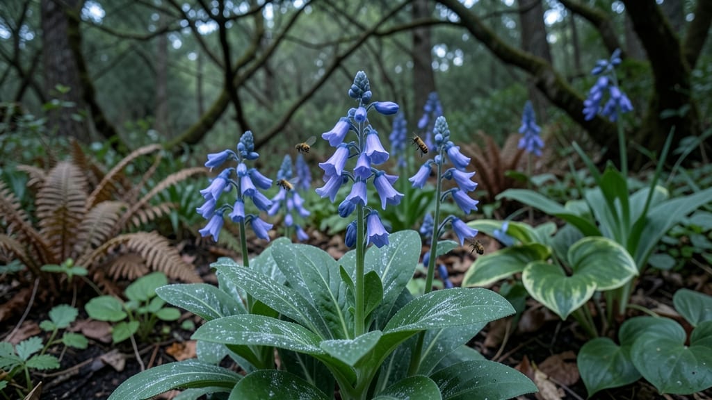 Lungwort 'Purpurascens' with Blue Flowers