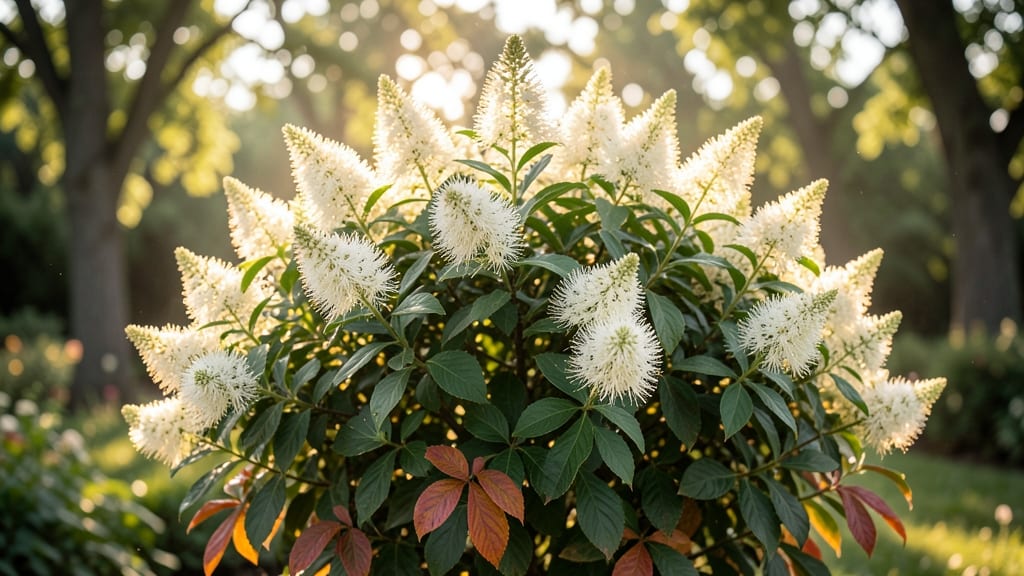 Dwarf Fothergilla with Fragrant White Bottlebrush Flowers