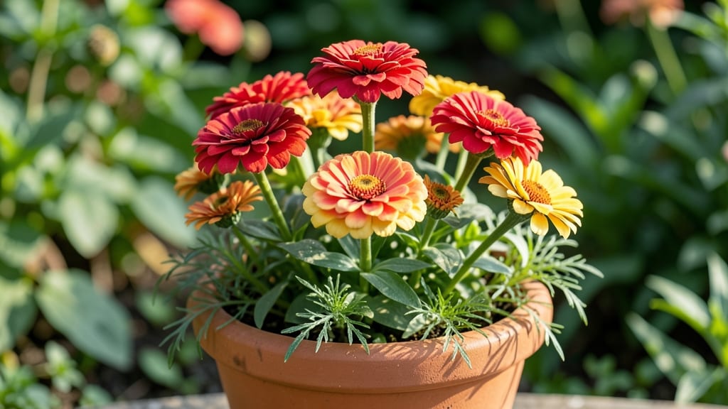 Zinnia Profusion Series for Bold Container Stakes