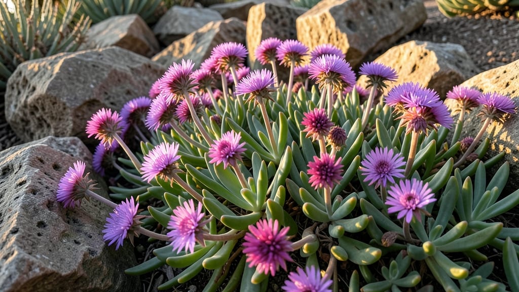 Sedum: Succulent-Like Purple and Pink Clusters
