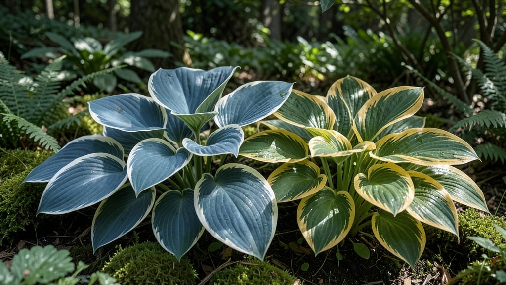 Hostas with Variegated Foliage for Year-Round Texture