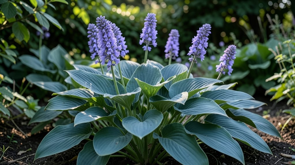 Hosta 'Blue Angel' with Lavender Flowers