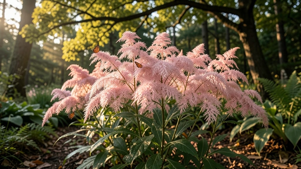 Astilbe 'Fanal' with Feathery Pink Plumes