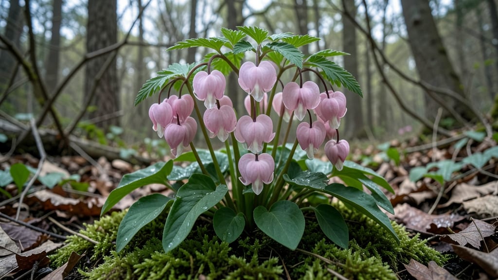 Bleeding Heart Plant With Delicate Pink Flowers