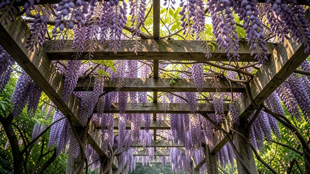Wisteria 'Amethyst Falls' for Dramatic Drapes