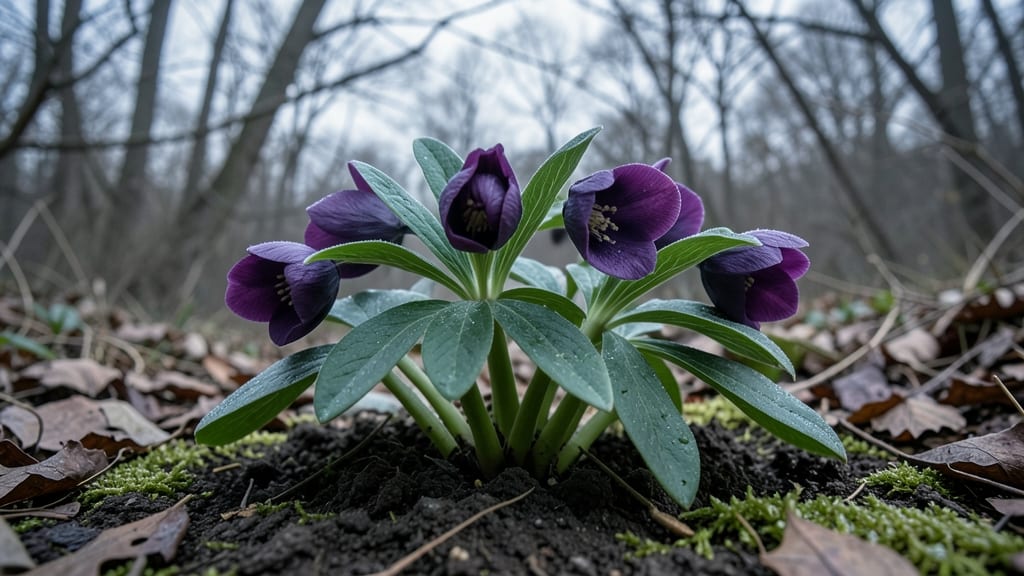 Lenten Rose: Deep Purple Blooms for Late Winter