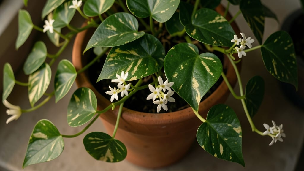 Pothos' Trailing Heart-Shaped Leaves