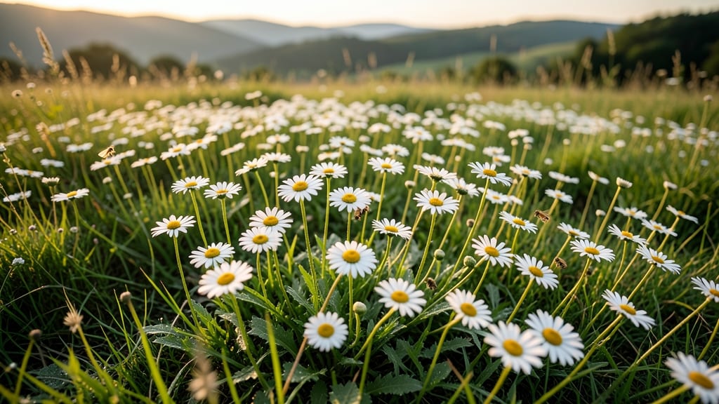 Oxeye Daisy with Timed White Blooms