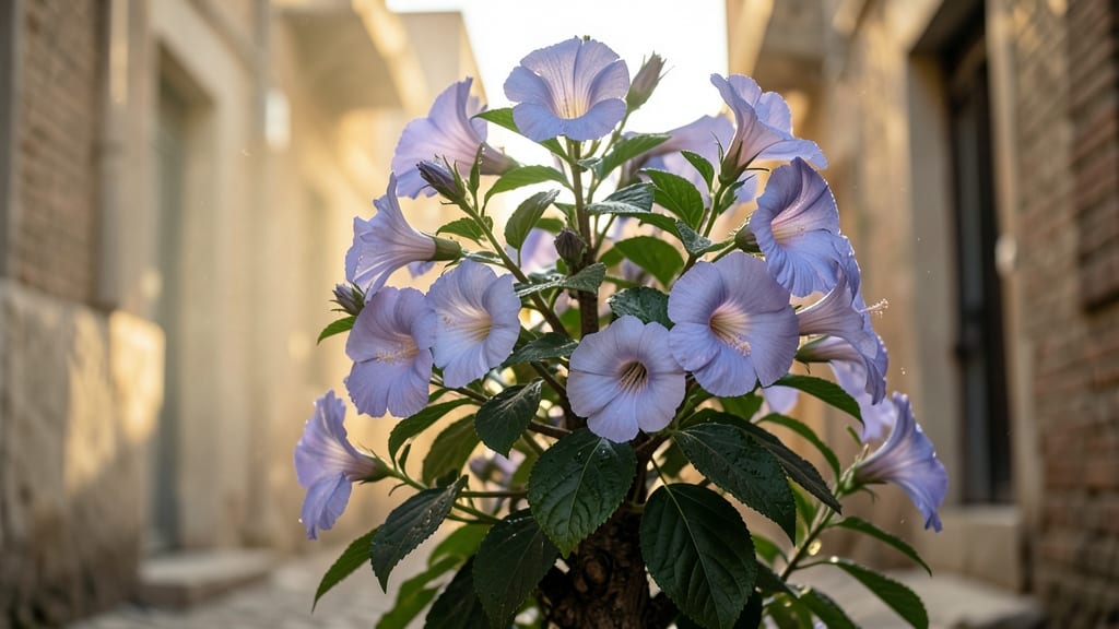 Rose of Sharon with Lavender Blue Flowers