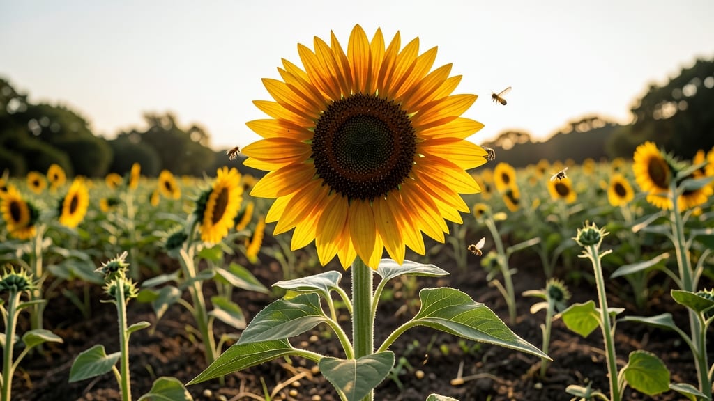 Sunflowers for Dramatic Height and Pollinator Appeal